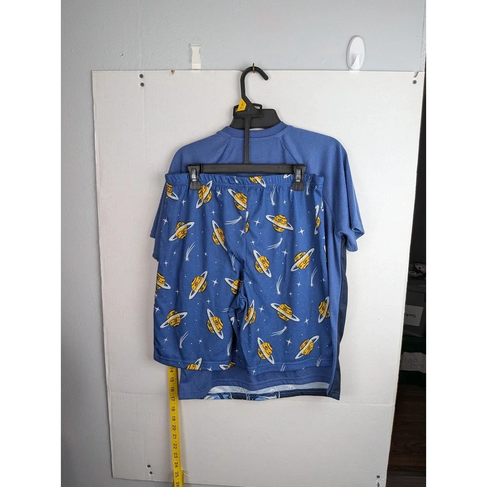Wonder Nation Boys Space Astronaut Glow in the Dark Pajama Set  L 10-12 Husky